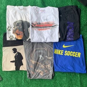 Nike Blue 'NIKE SOCCER' Graphic T-Shirt with Yellow Logo - Men's Tee